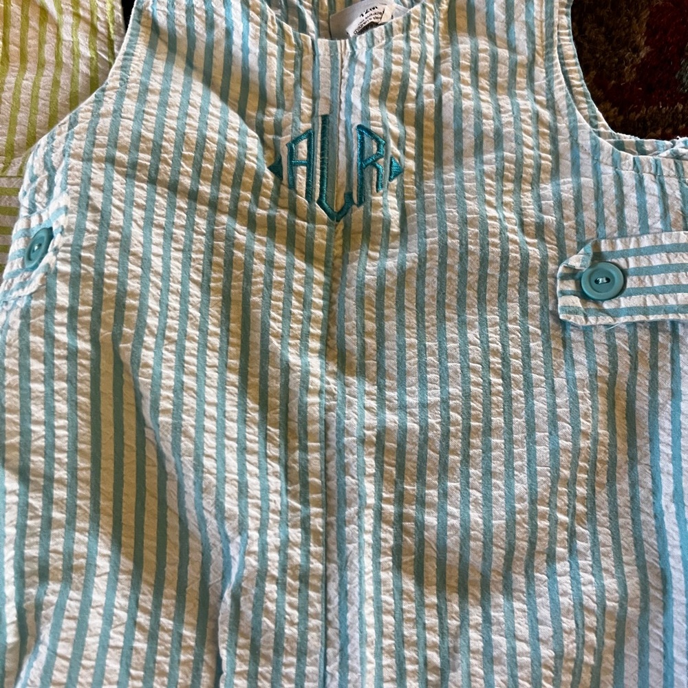 Striped Blue and White Kids One Piece